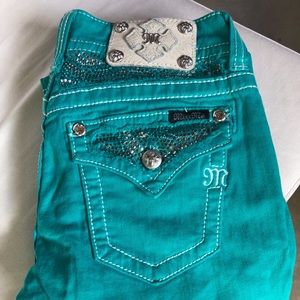 Teal Miss-Me Jeans